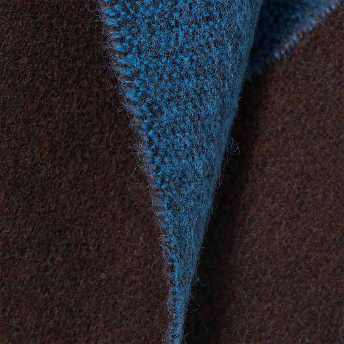 main Universal Works Scarf, Double Sided Light Blue Brown, Detail Shot 3