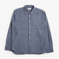 Universal Works Square Pocket Shirt, Blue Brushed Marl Twill, Detail Shot 1