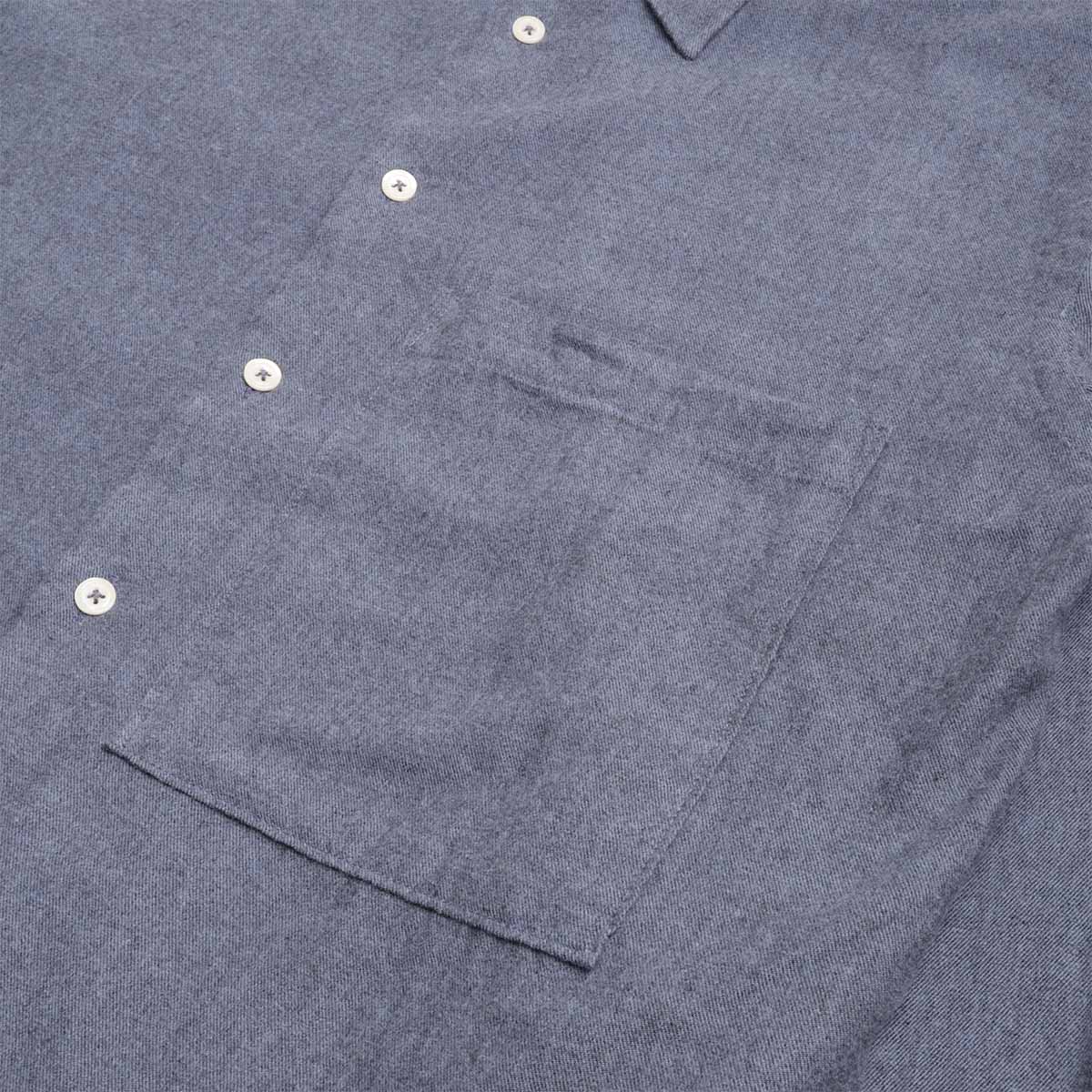 Universal Works Square Pocket Shirt, Blue Brushed Marl Twill, Detail Shot 3