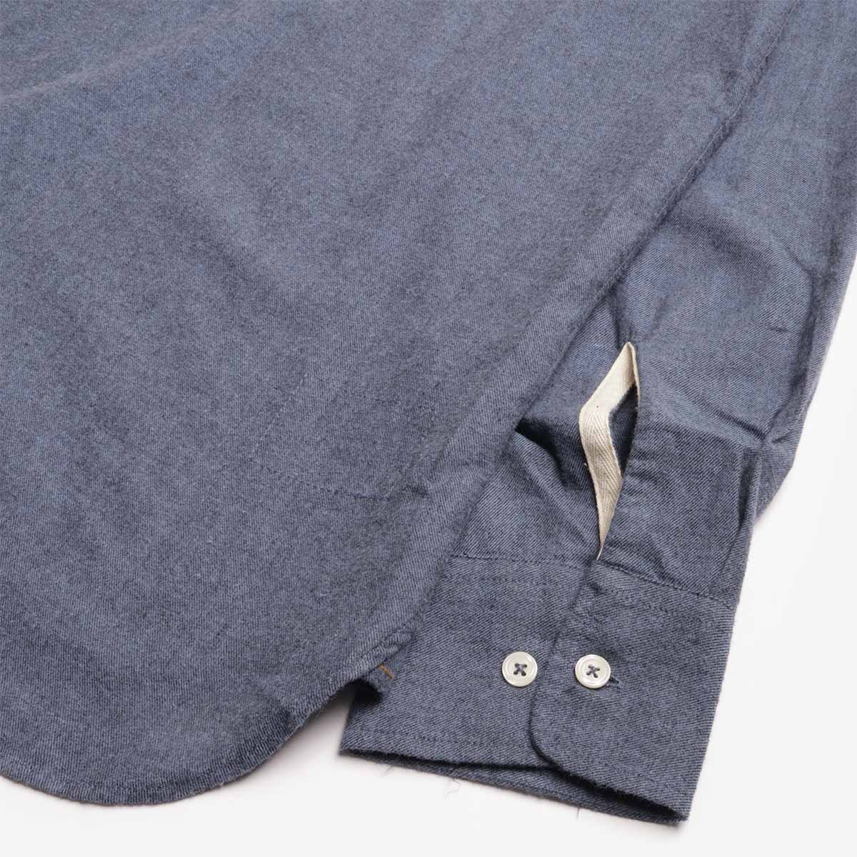Universal Works Square Pocket Shirt, Blue Brushed Marl Twill, Detail Shot 4