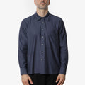 Universal Works Square Pocket Shirt, Navy SG Brushed Twill, Detail Shot 1