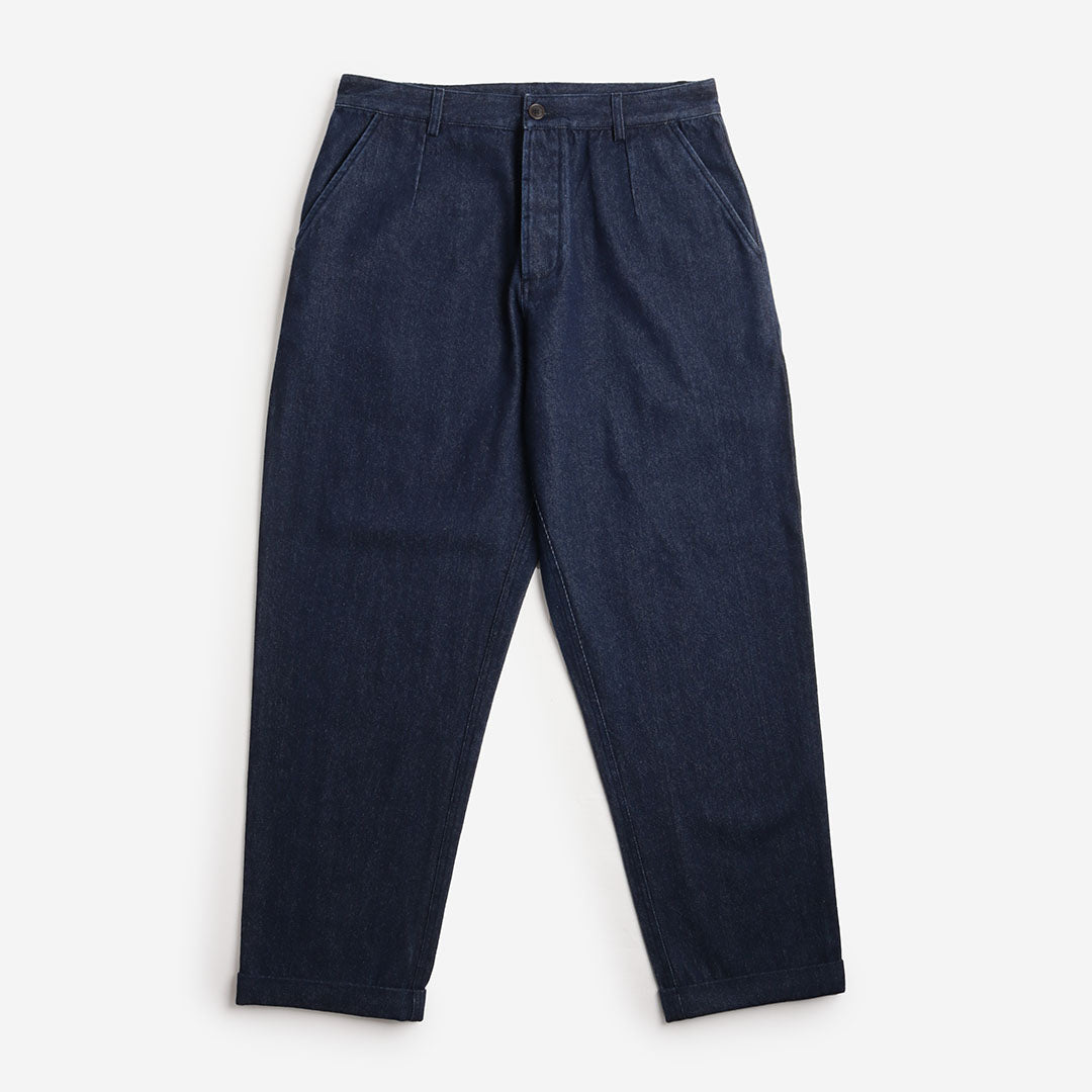 Universal Works Super Chino Pant, Work Denim Indigo, Detail Shot 1