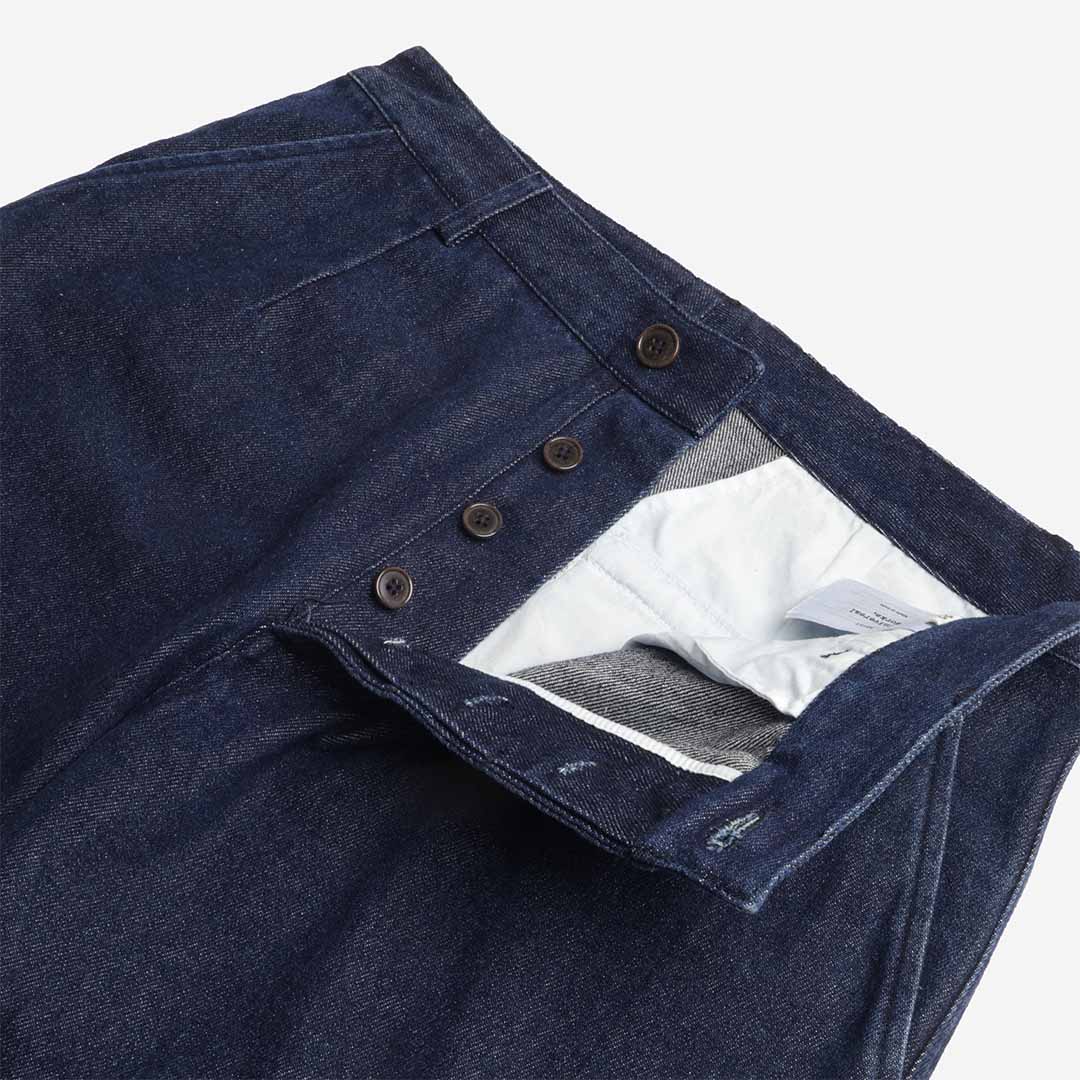 Universal Works Super Chino Pant, Work Denim Indigo, Detail Shot 3