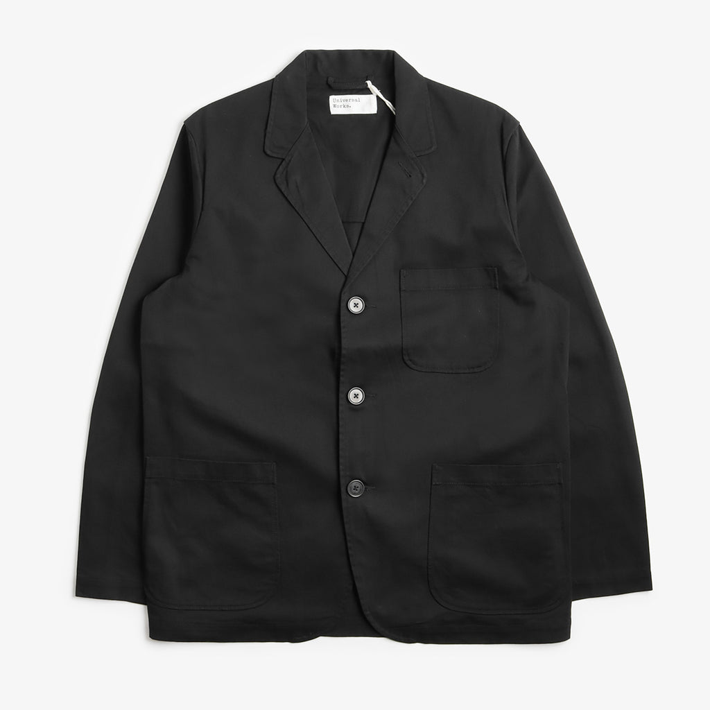 Universal Works Three Button Jacket, Black Twill, Detail Shot 1