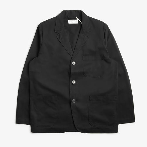 Universal Works Three Button Jacket, Black Twill, Detail Shot 1