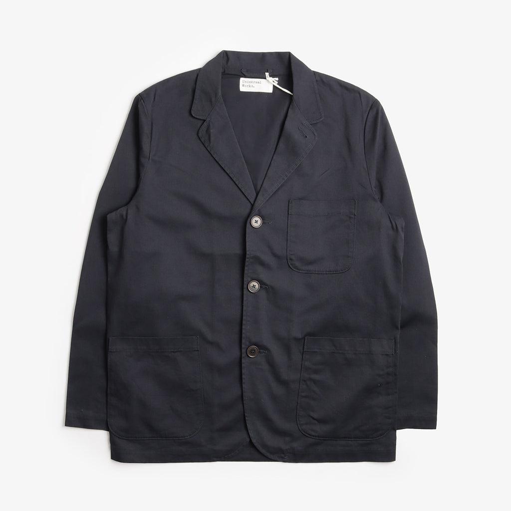 Universal Works Three Button Jacket, Navy Twill, Detail Shot 1
