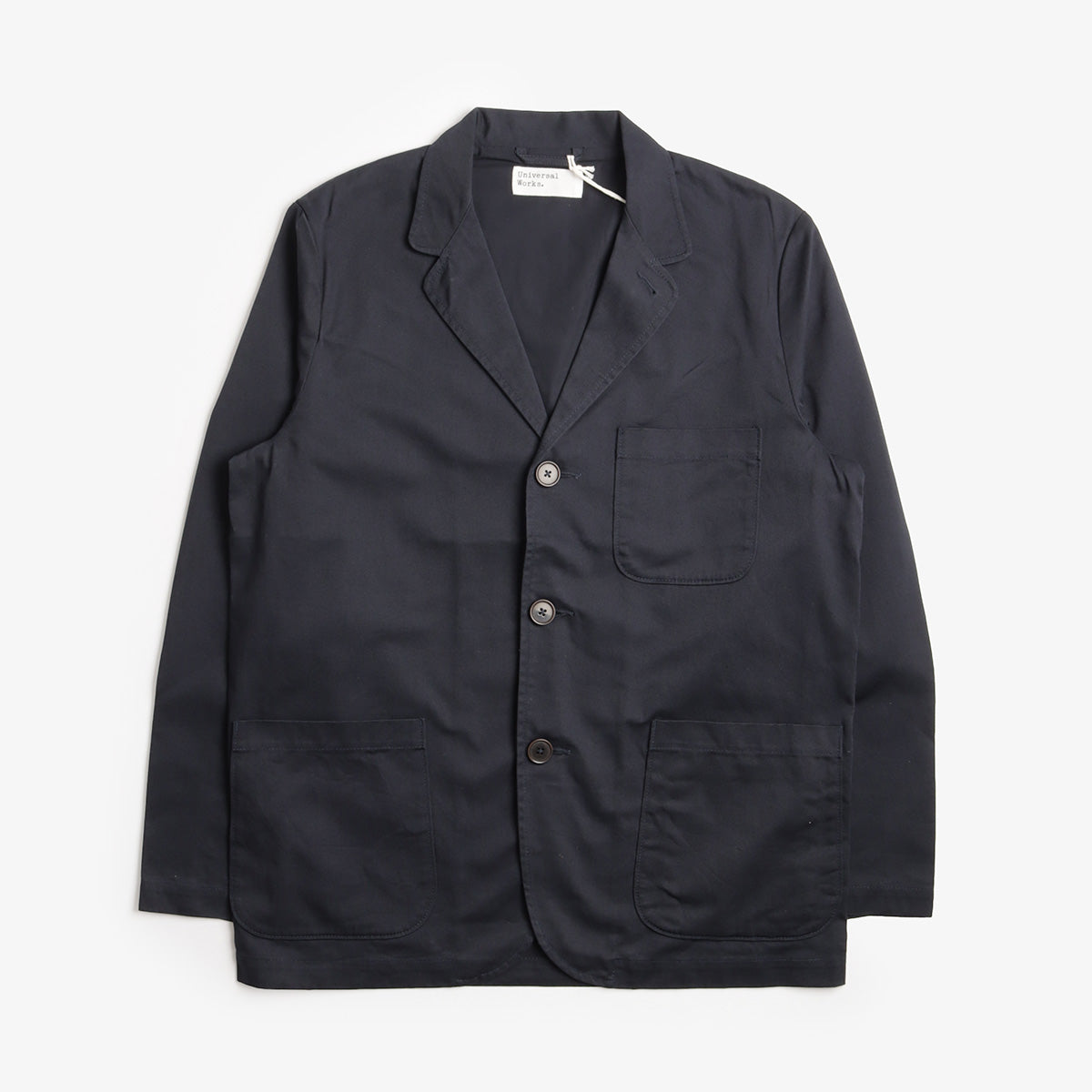 Universal Works Three Button Jacket, Navy Twill, Detail Shot 1