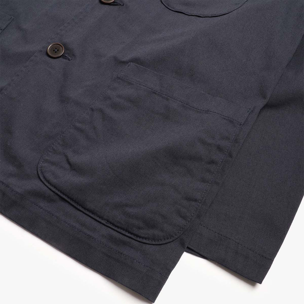 Universal Works Three Button Jacket, Navy Twill, Detail Shot 4