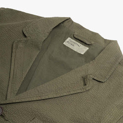 thumbnail Universal Works Three Button Jacket, Merida Seersucker Olive, Detail Shot 3