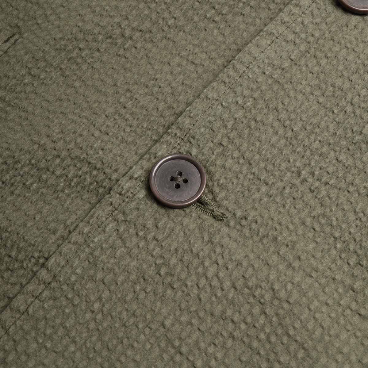 Universal Works Three Button Jacket, Merida Seersucker Olive, Detail Shot 4