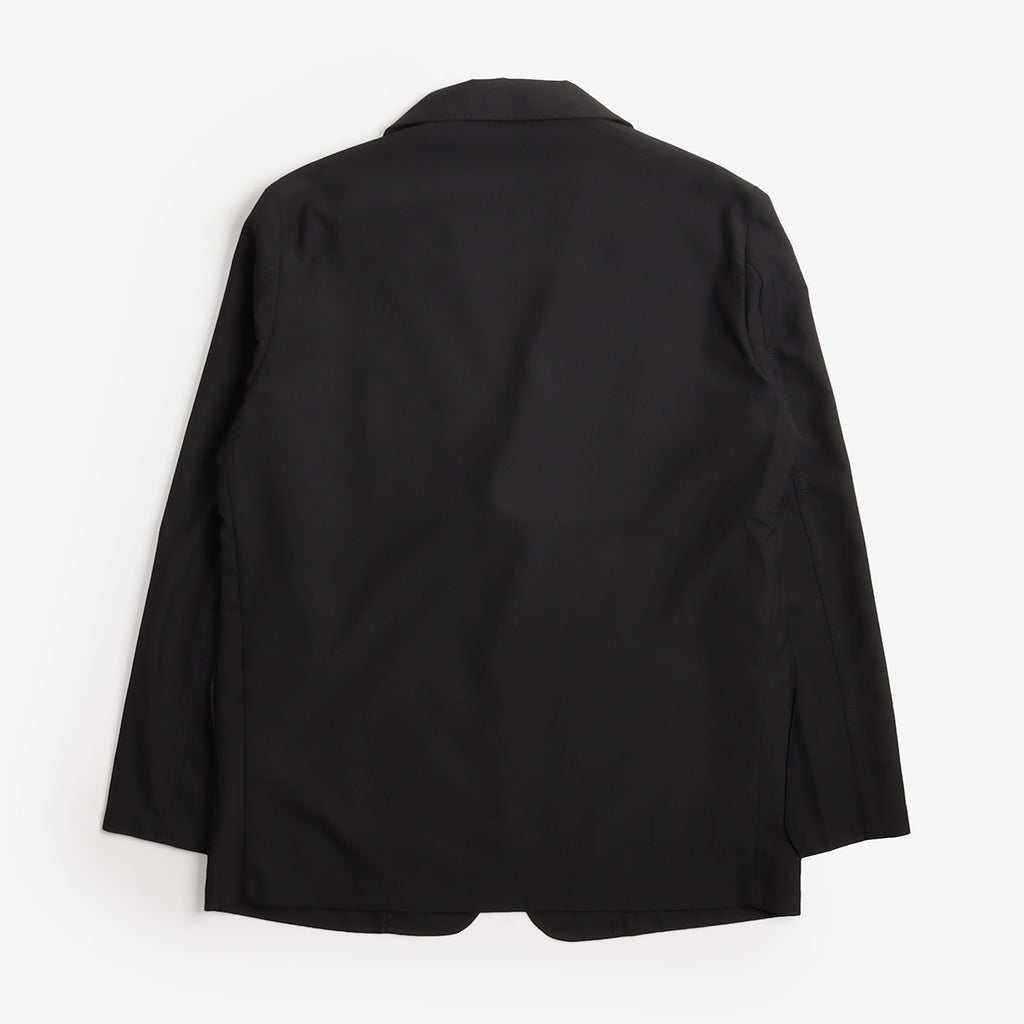 Universal Works Two Button Jacket, Black Tropical Suiting, Detail Shot 2