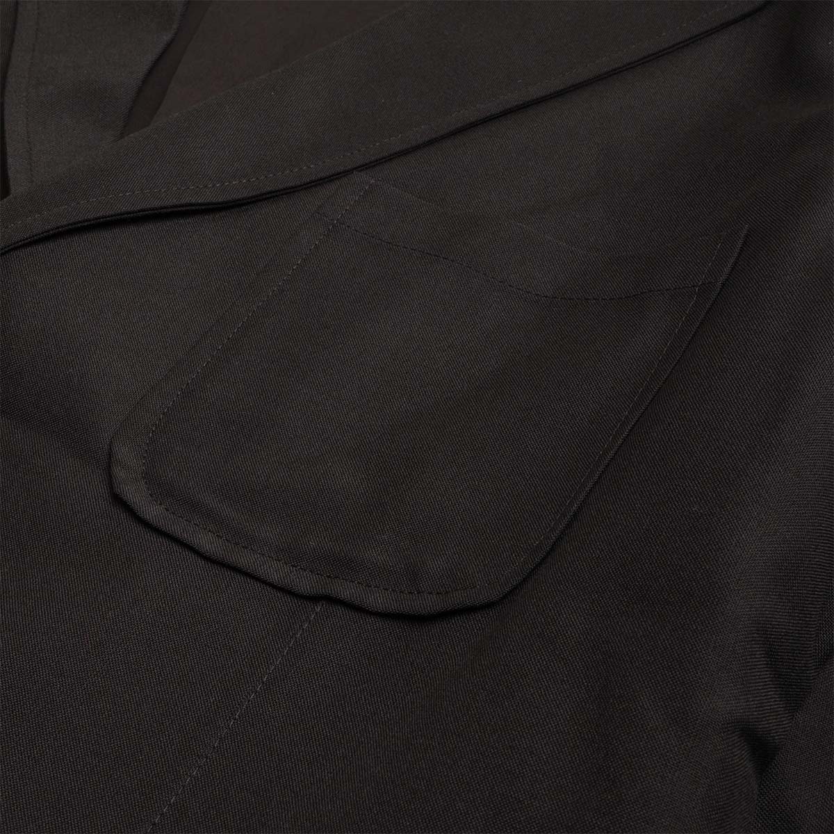 main Universal Works Two Button Jacket, Black Tropical Suiting, Detail Shot 5