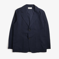 thumbnail Universal Works Two Button Jacket, Navy Derby Stripe, Detail Shot 1