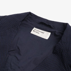 thumbnail Universal Works Two Button Jacket, Navy Derby Stripe, Detail Shot 2