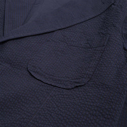 thumbnail Universal Works Two Button Jacket, Navy Derby Stripe, Detail Shot 3