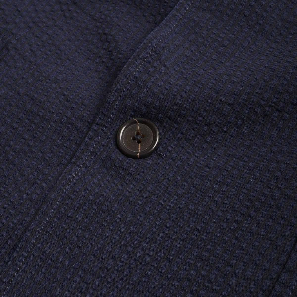 Universal Works Two Button Jacket, Navy Derby Stripe, Detail Shot 4