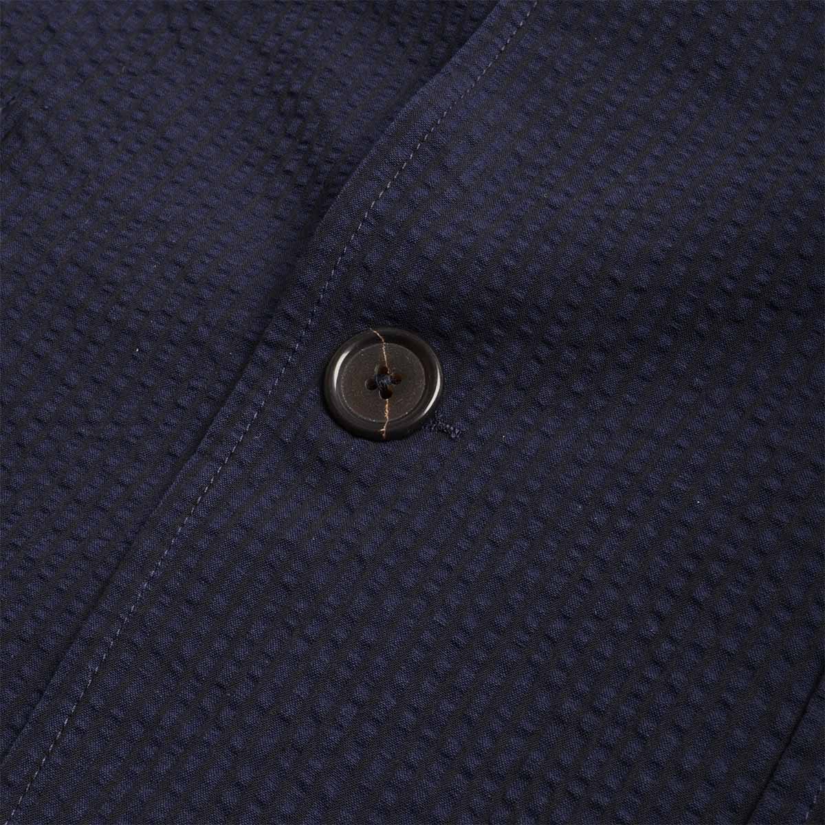 main Universal Works Two Button Jacket, Navy Derby Stripe, Detail Shot 4