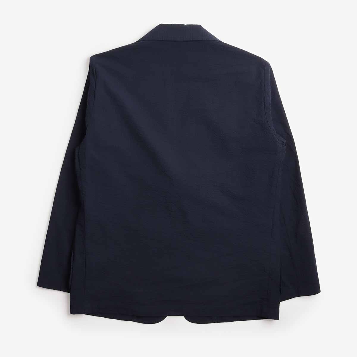 main Universal Works Two Button Jacket, Navy Derby Stripe, Detail Shot 5