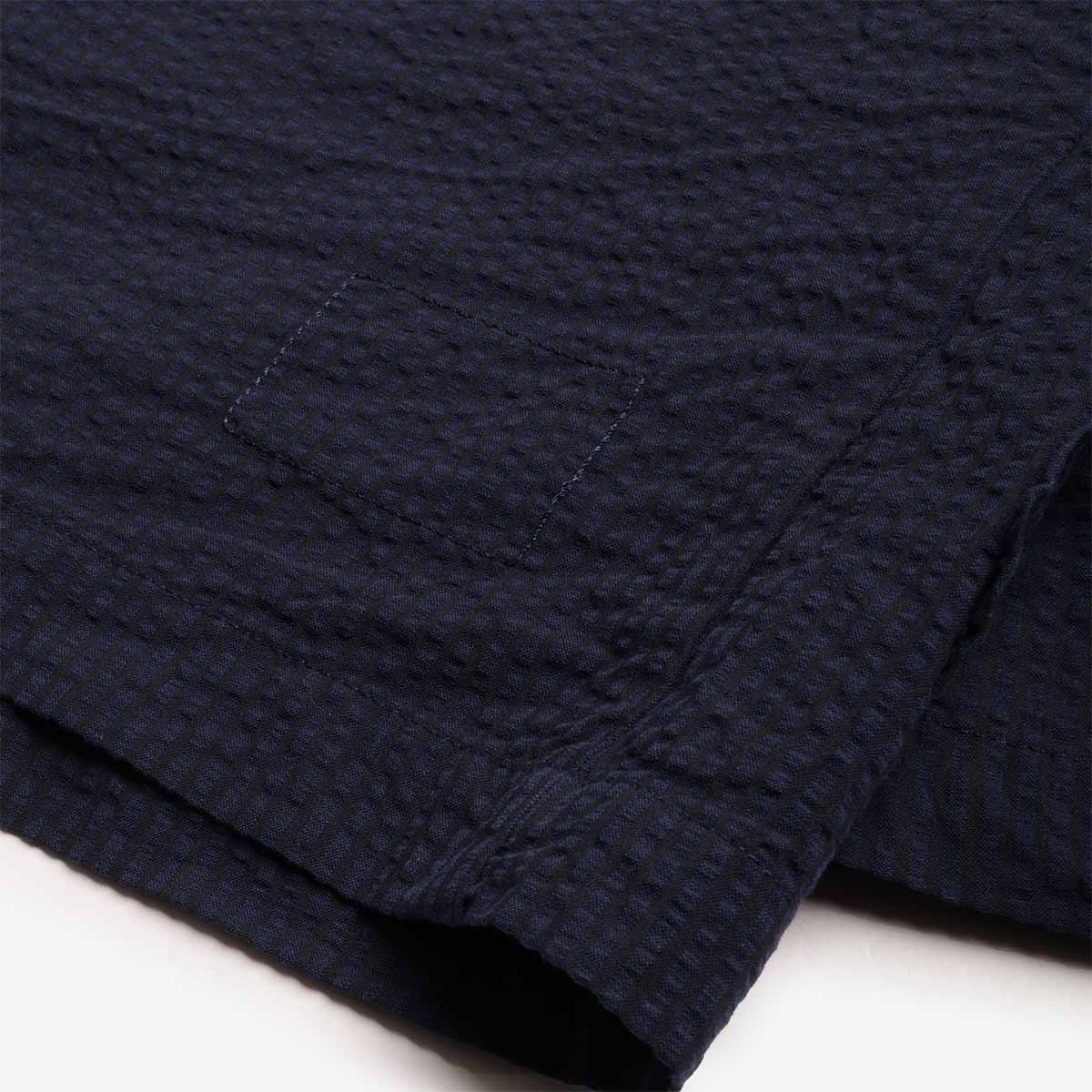 main Universal Works Two Button Jacket, Navy Derby Stripe, Detail Shot 6