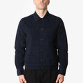 Universal Works Uniform Jacket, Navy Check Cord Seersucker, Detail Shot 1
