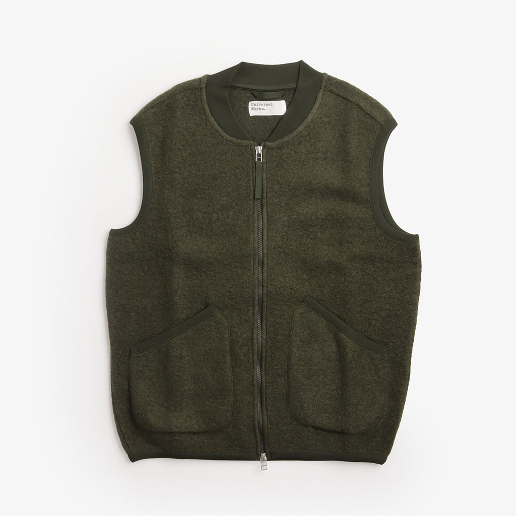 Universal Works Wool Fleece Zip Waistcoat