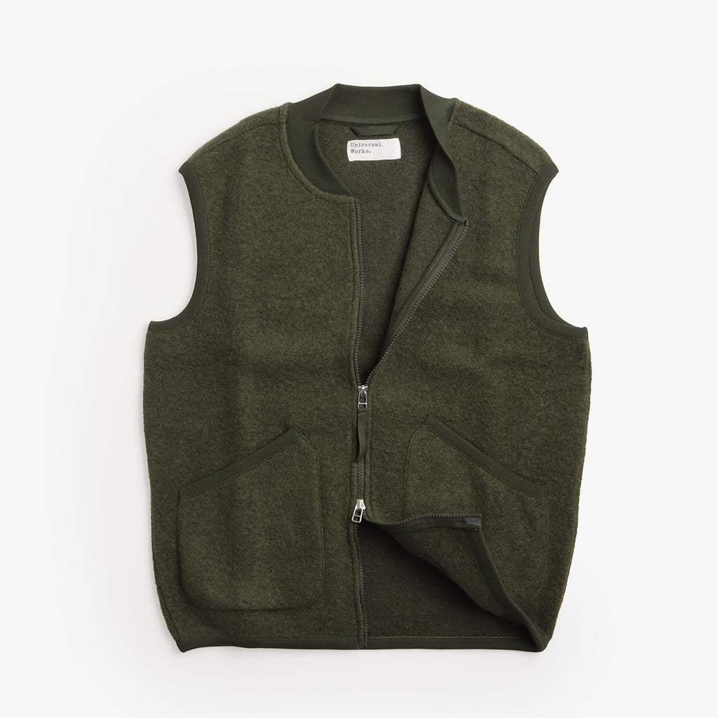 Universal Works Wool Fleece Zip Waistcoat