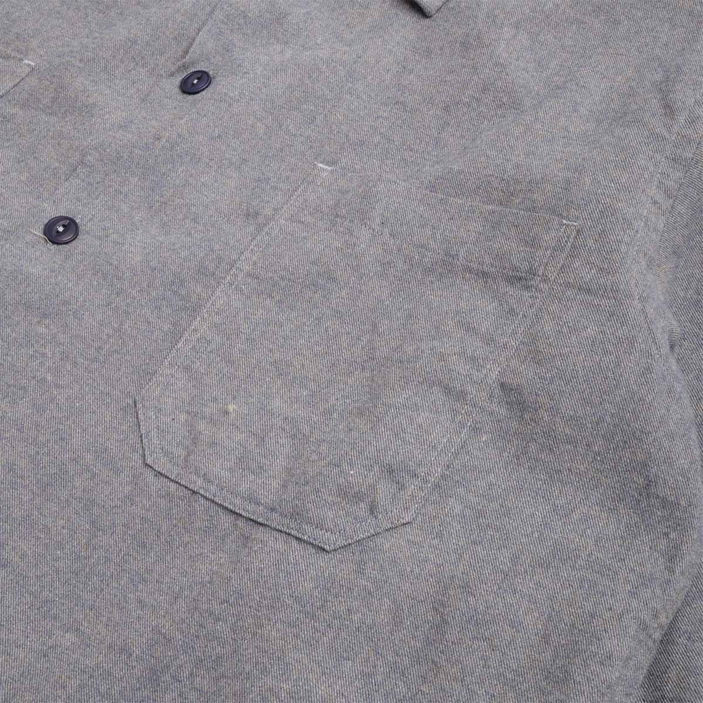 Universal Works Work Shirt, Brushed Flannel Navy, Detail Shot 2