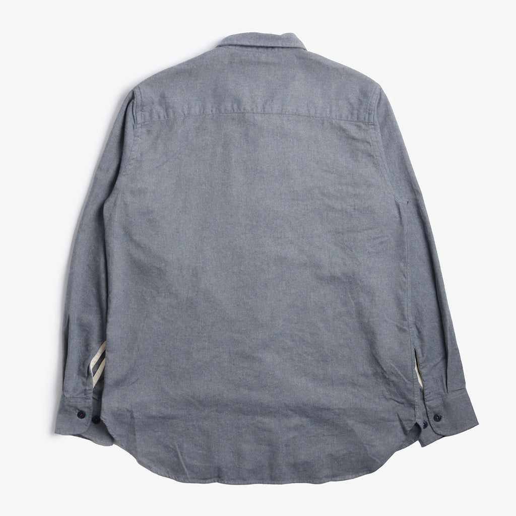 Universal Works Work Shirt, Brushed Flannel Navy, Detail Shot 4