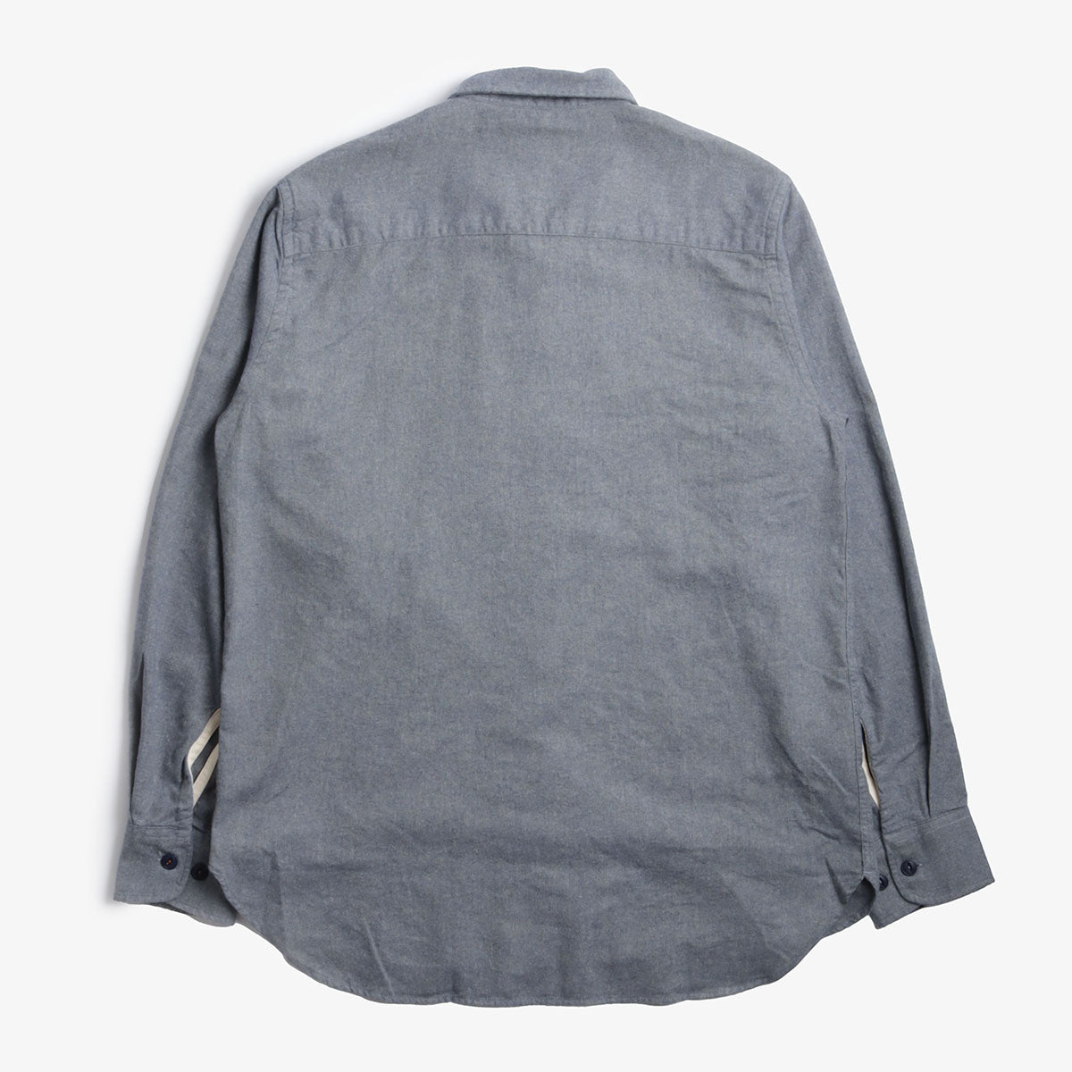 main Universal Works Work Shirt, Brushed Flannel Navy, Detail Shot 4