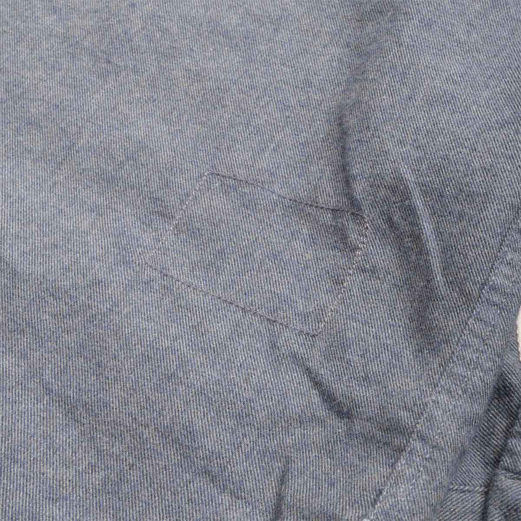 Universal Works Work Shirt, Brushed Flannel Navy, Detail Shot 5