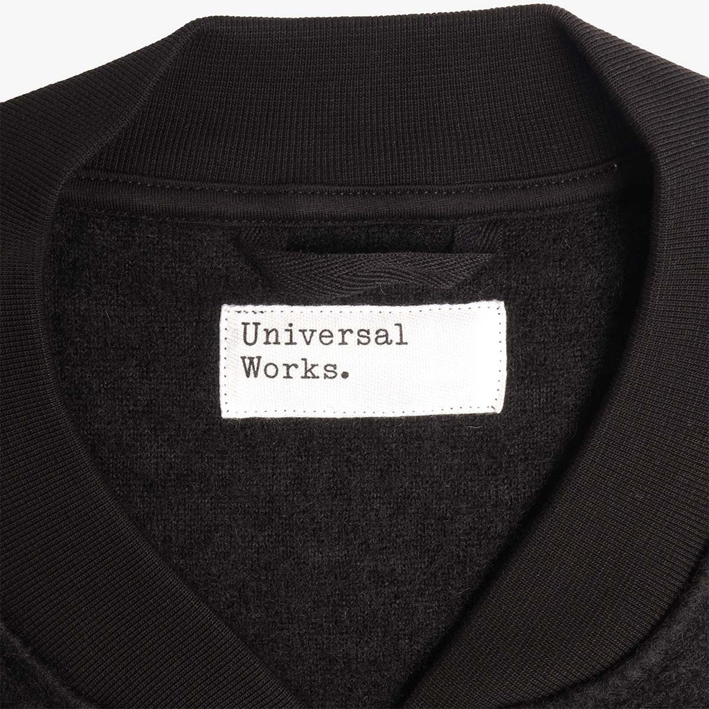 Universal Works Zip Bomber, Wool Fleece Black, Detail Shot 2