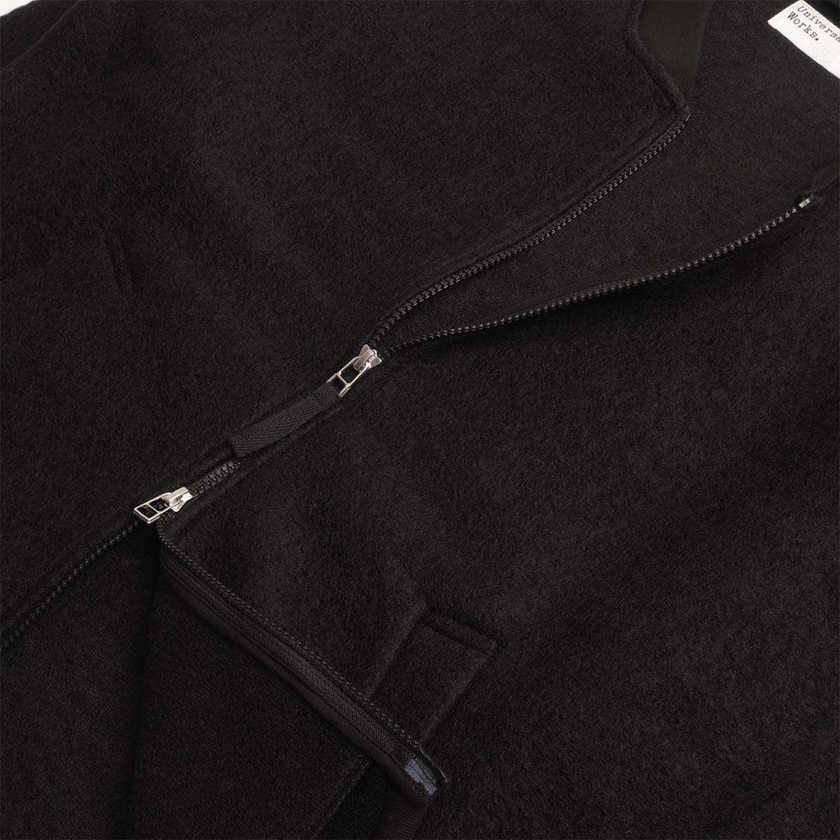 main Universal Works Zip Bomber, Wool Fleece Black, Detail Shot 3