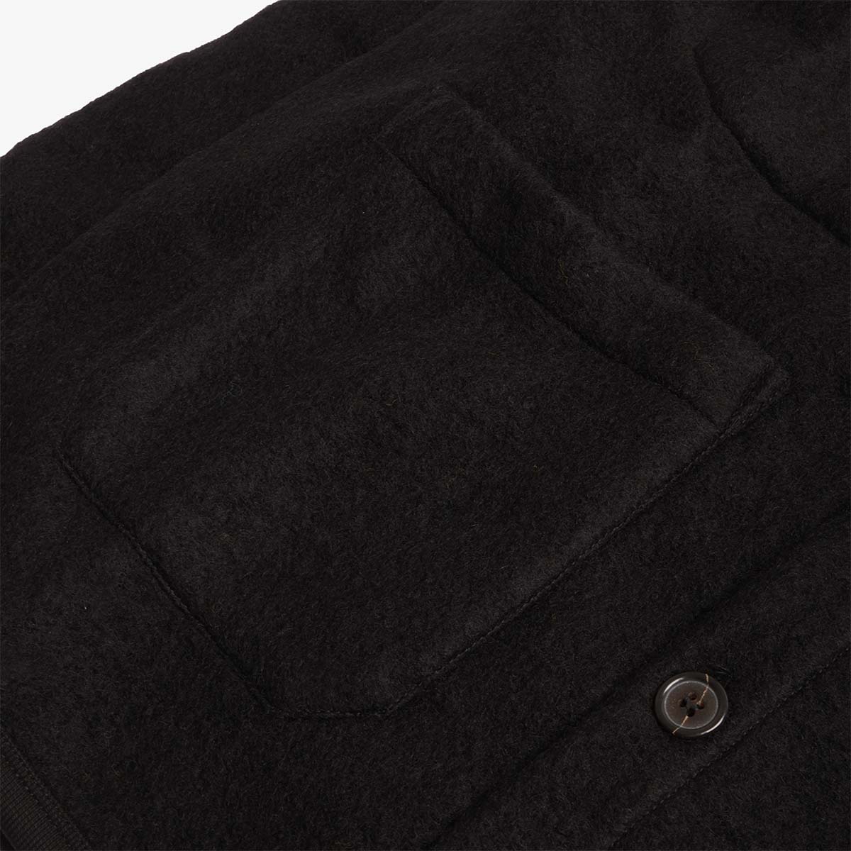 Universal Works Zip Bomber, Wool Fleece Black, Detail Shot 5