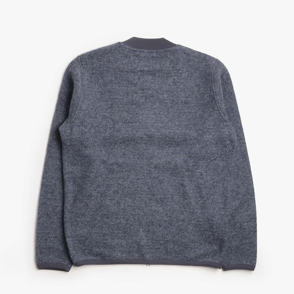 Universal Works Zip Bomber, Wool Fleece Slate Blue, Detail Shot 2