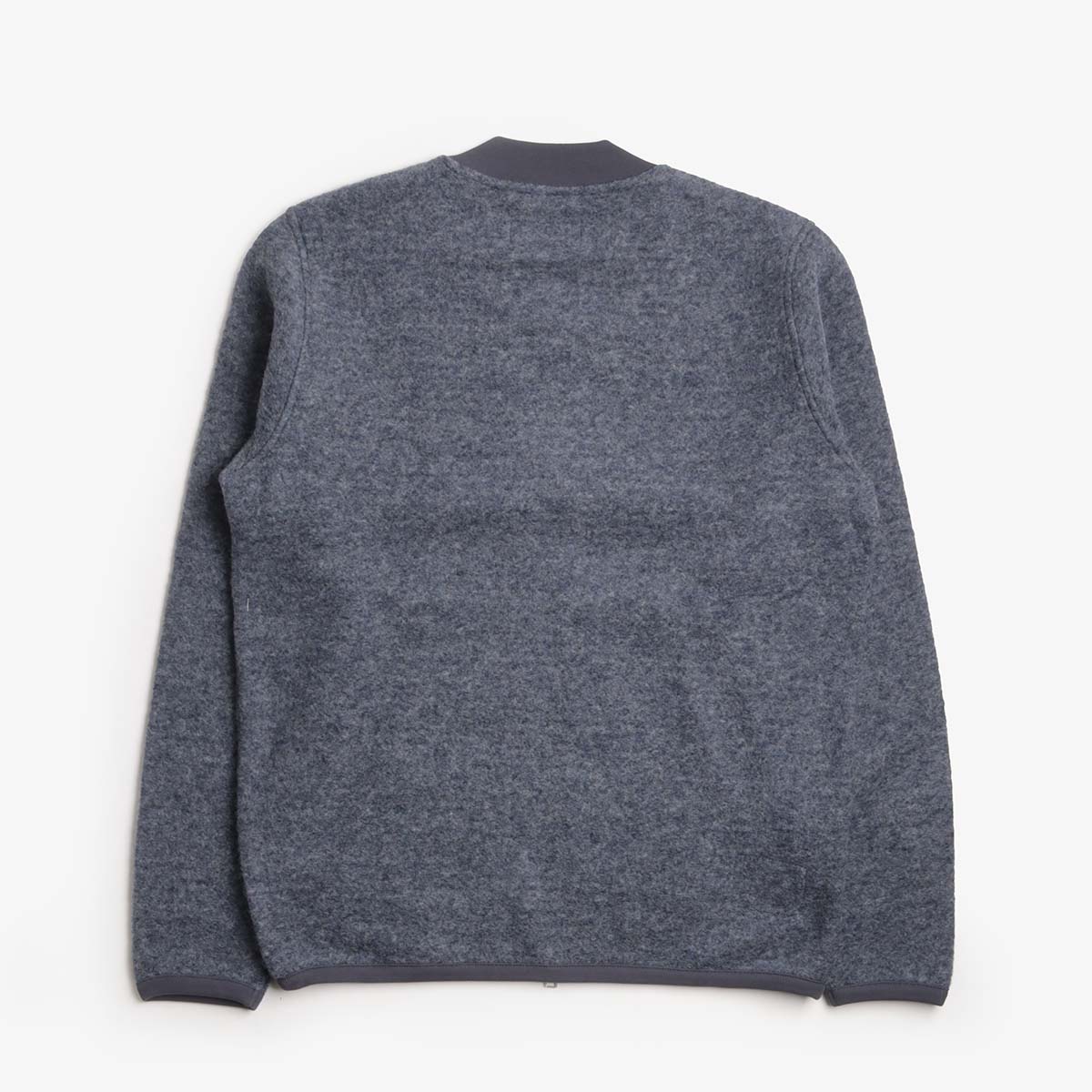 main Universal Works Zip Bomber, Wool Fleece Slate Blue, Detail Shot 2