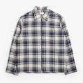 Universal Works Zip Shirt, Navy Texture Plaid, Detail Shot 1