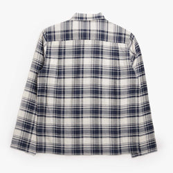 thumbnail Universal Works Zip Shirt, Navy Texture Plaid, Detail Shot 2