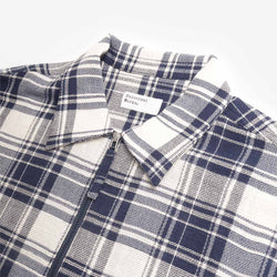 thumbnail Universal Works Zip Shirt, Navy Texture Plaid, Detail Shot 3