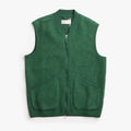 Universal Works Zip Waistcoat, Wool Fleece Green, Detail Shot 1