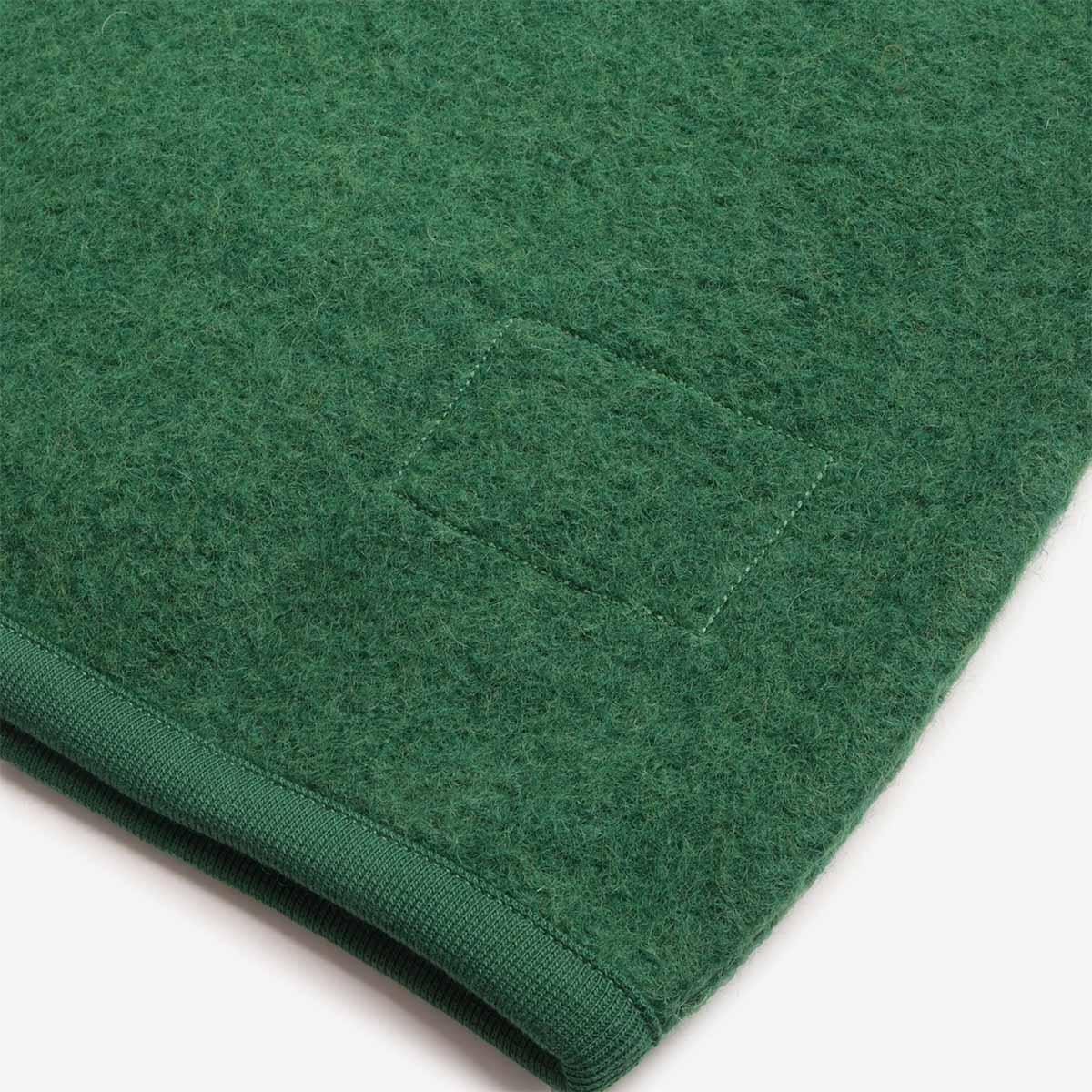 main Universal Works Zip Waistcoat, Wool Fleece Green, Detail Shot 5