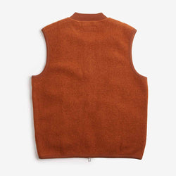thumbnail Universal Works Zip Waistcoat, Wool Fleece Rust, Detail Shot 4