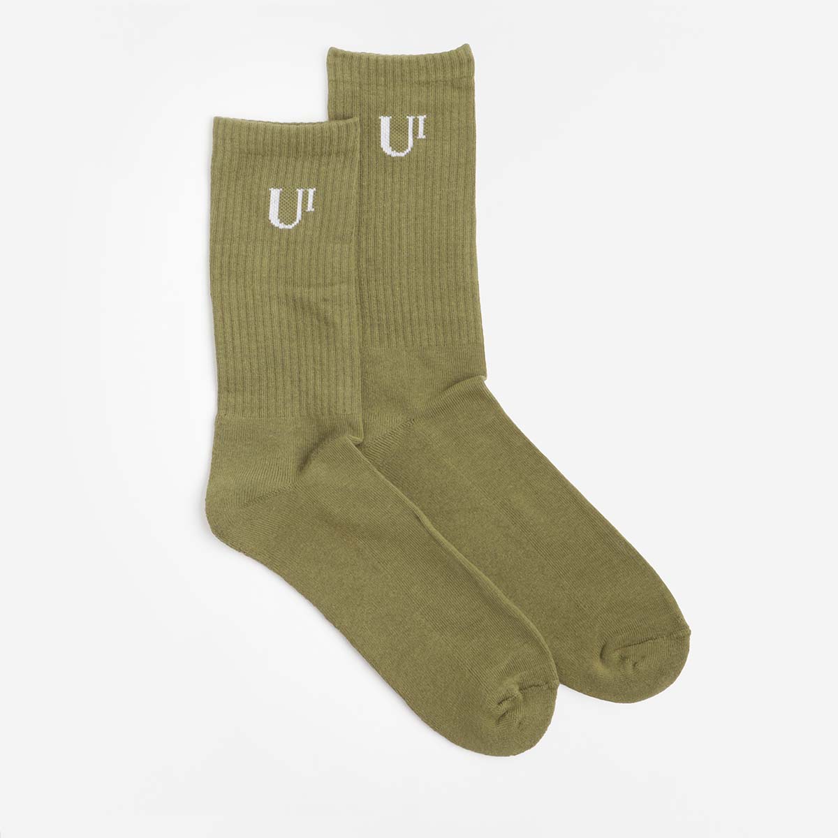 Urban Industry Classic Socks, Olive Green, Detail Shot 2
