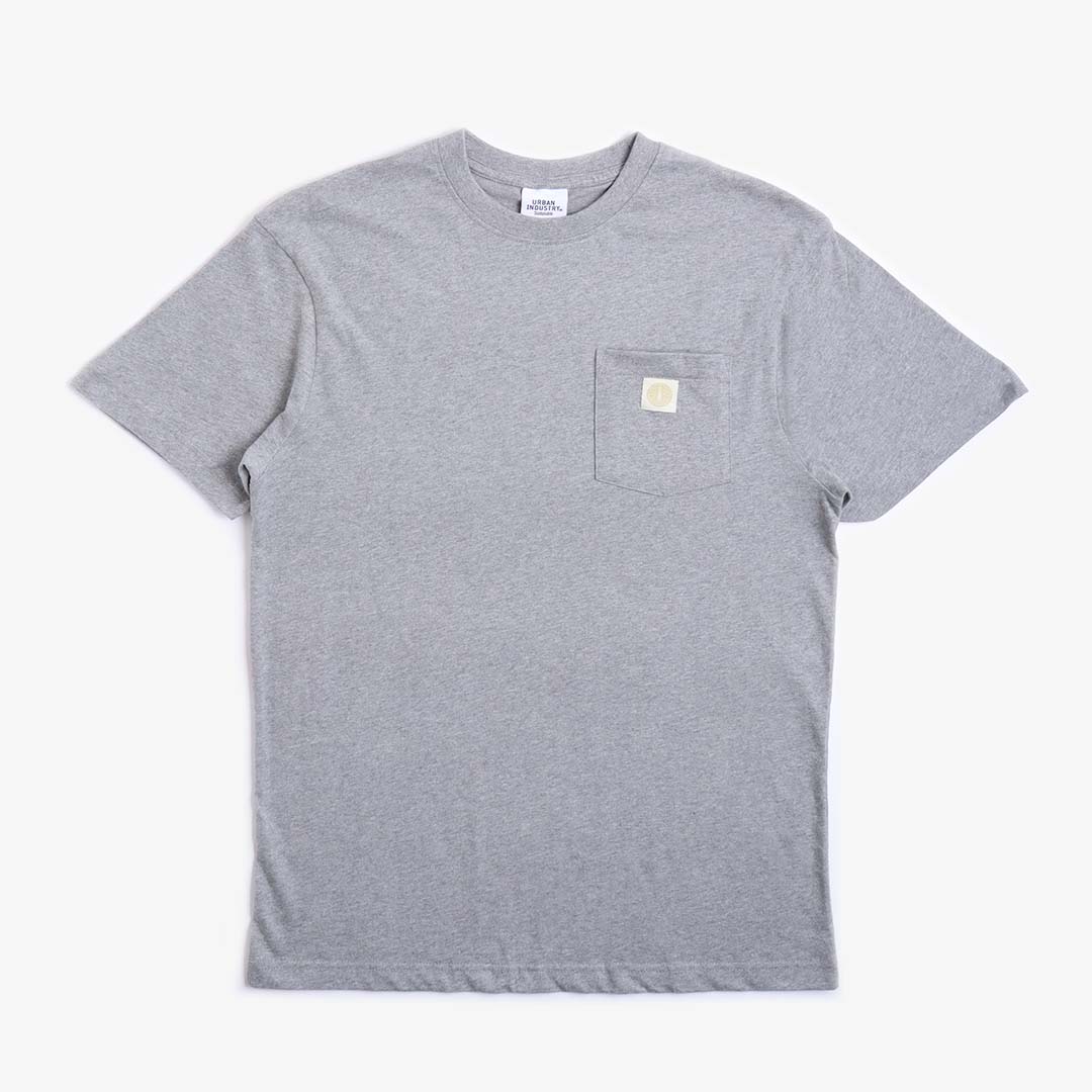 Urban Industry Organic Beacon Pocket T-Shirt, Grey, Detail Shot 1
