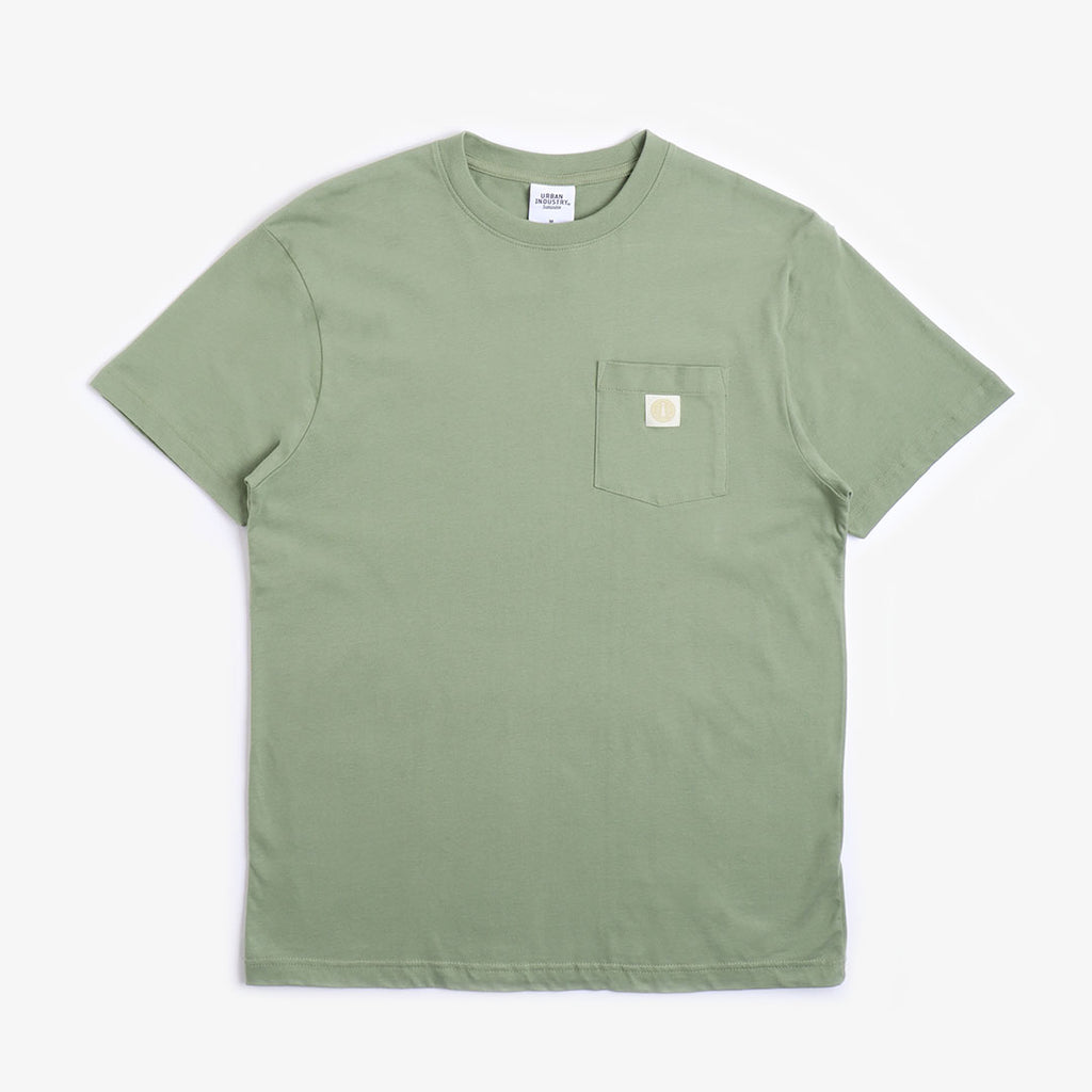 Urban Industry Organic Beacon Pocket T-Shirt, Olive Green, Detail Shot 1