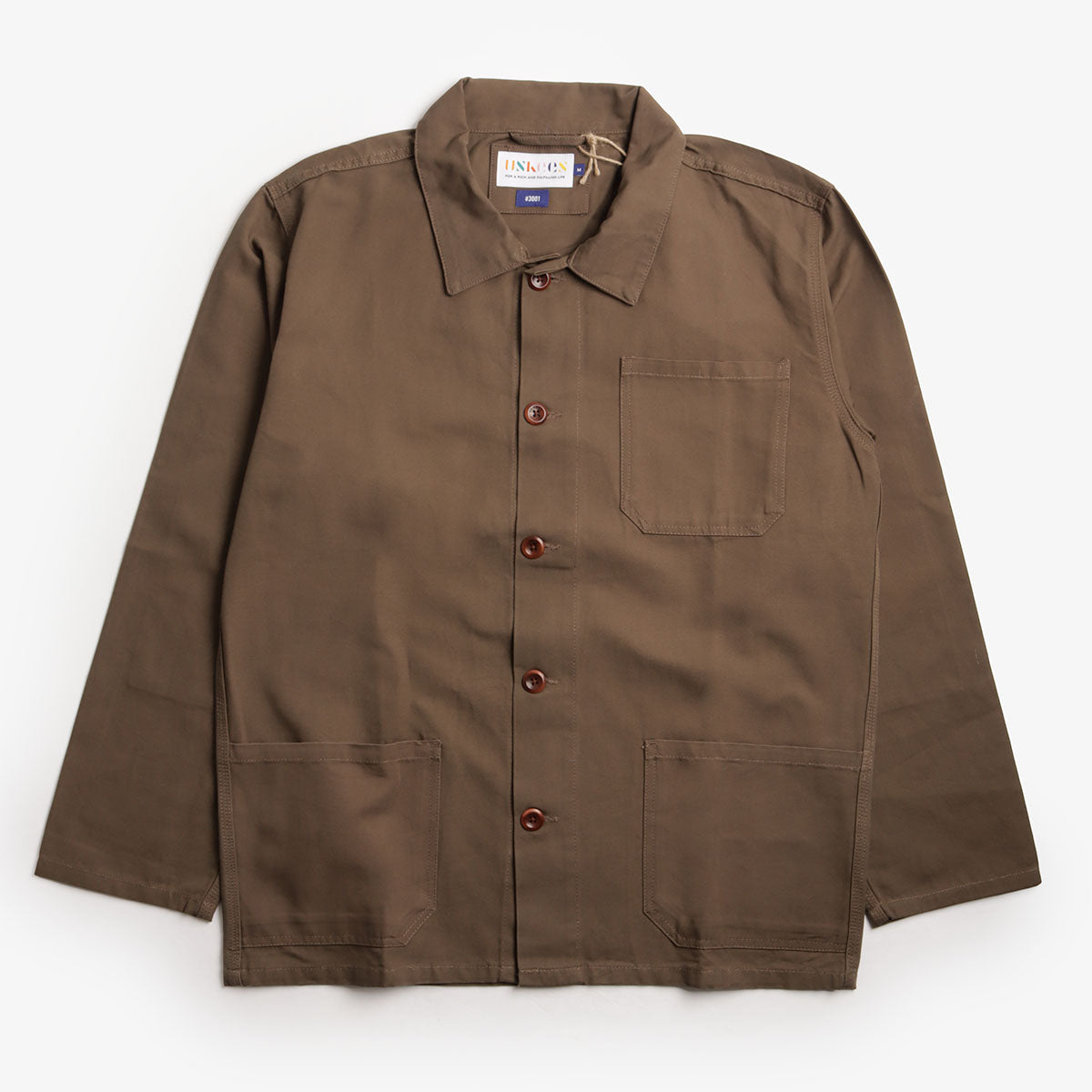 main Uskees Buttoned Overshirt, Dark Taupe, Detail Shot 1