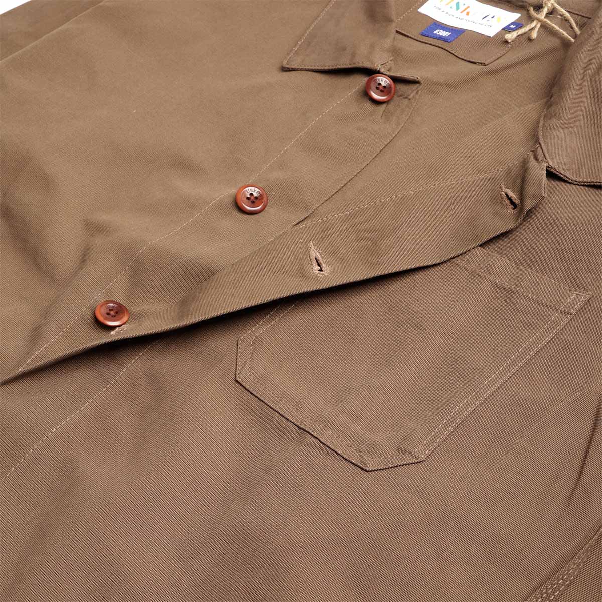 Uskees Buttoned Overshirt, Dark Taupe, Detail Shot 5