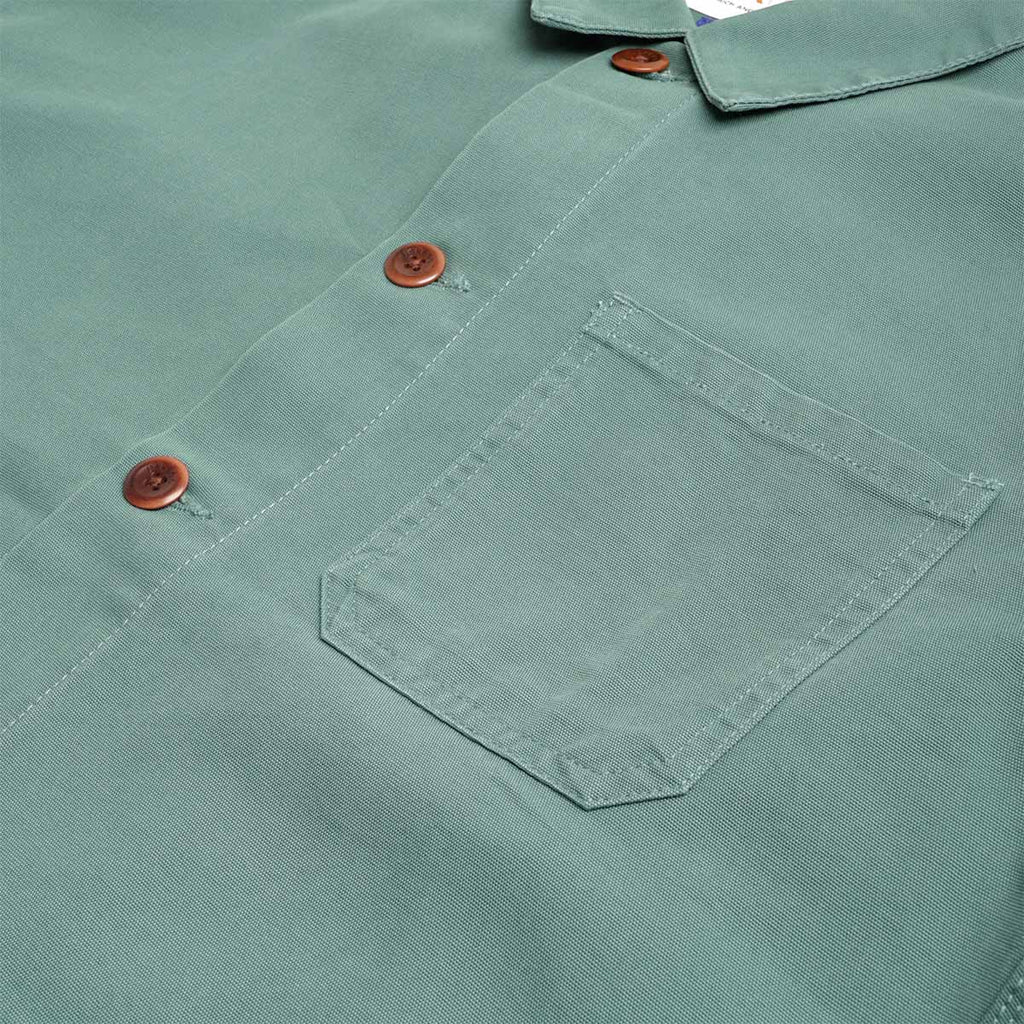 Uskees Buttoned Overshirt, Green, Detail Shot 5