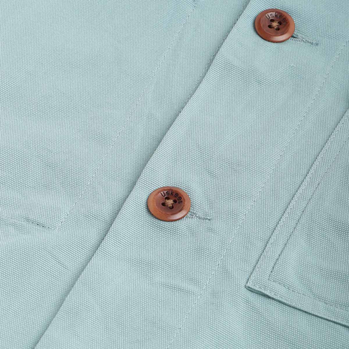 Uskees Buttoned Workshirt, Eucalyptus, Detail Shot 3