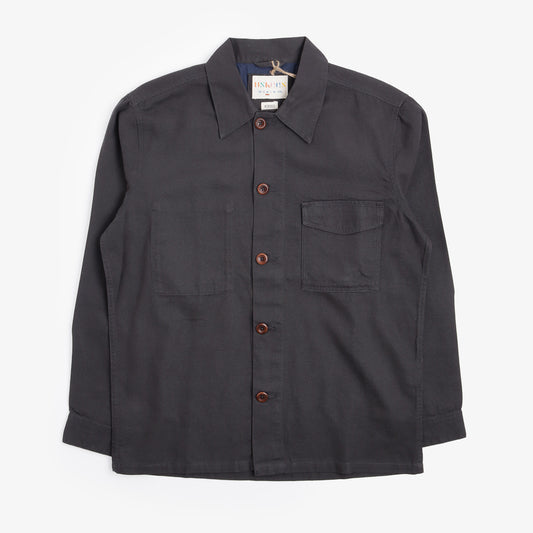Uskees Buttoned Workshirt, Charcoal, Detail Shot 1
