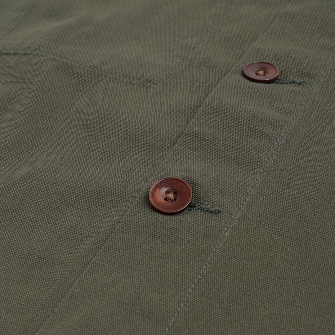 Uskees Buttoned Workshirt, Vine Green, Detail Shot 5